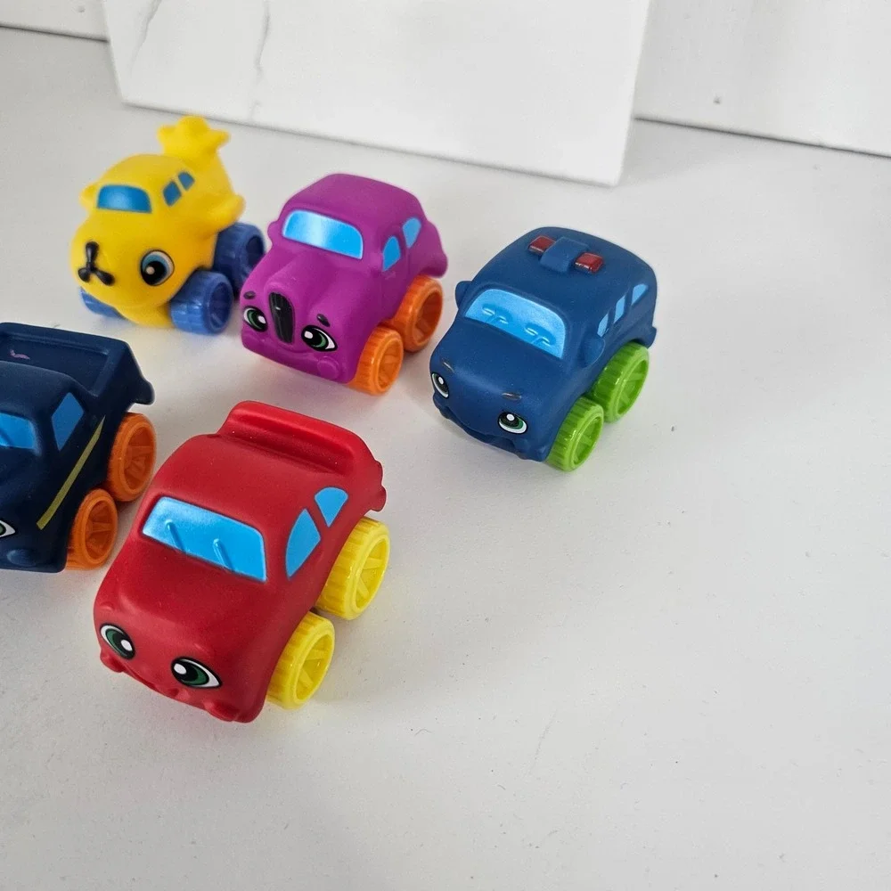 Kids Soft‎ Rubber Squeeze Toy Vehicles Lot of 5 Cars Truck Airplane Multicolor
